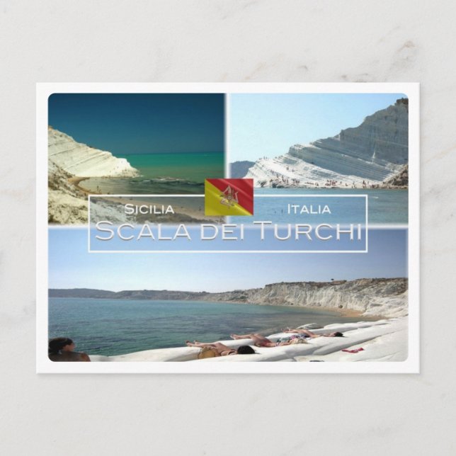 Cartão Postal IT Itália - Sicília - Scala dei Turchi - (Frente)