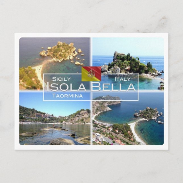 Cartão Postal IT Itália - Sicília - Taormina - Isola Bella (Frente)