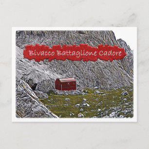 Cartão Postal It - refúgio alpino Bivacco Batt. Cadore - Dolomit