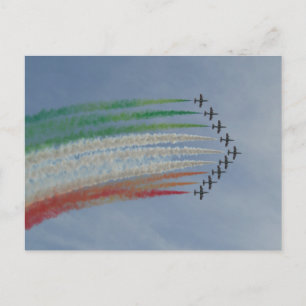 Cartão Postal Itália Air Force Frecce Tricolori Bandeira Italia