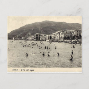 Cartão Postal Itália, Alassio, Natação no Mediterrâneo