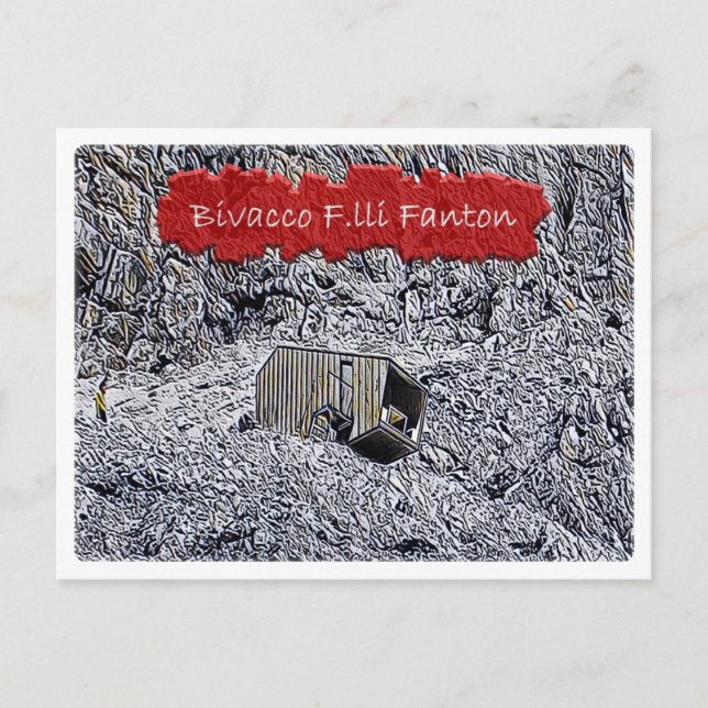 Cartão Postal Itália alpine hut Bivacco F. lli Fanton - Dolomi - (Frente)