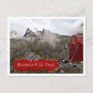 Cartão Postal Itália alpine hut Bivacco Fratelli Toso Dolnoutra