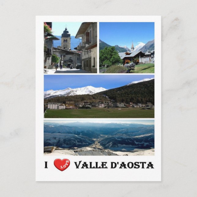 Cartão Postal Itália - Aosta Valley - I Love (Frente)