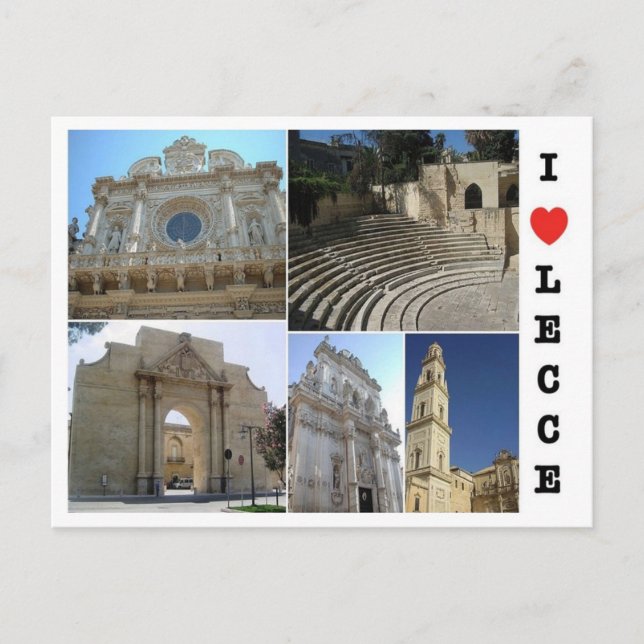 Cartão Postal Itália - Apúlia - Salento - Lecce - I Love - (Frente)