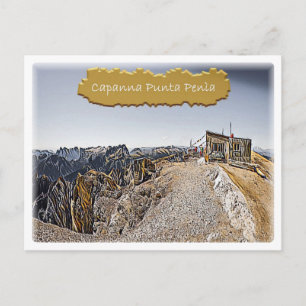 Cartão Postal Itália - cabana alpina Capanna Punta Penia - Dolo