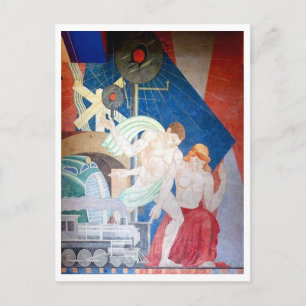 Cartão Postal Itália Carlo Ciampaglia Arte Mural Ferroviária