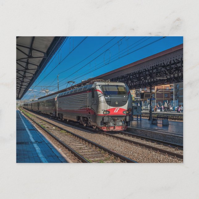 Cartão Postal Itália Classe E-402 em comboios de passageiros. (Frente)