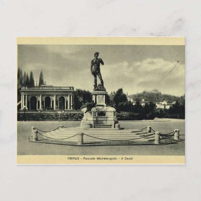 Cartão Postal Itália, Florença, Piazzale Michelangelo, David (Frente)
