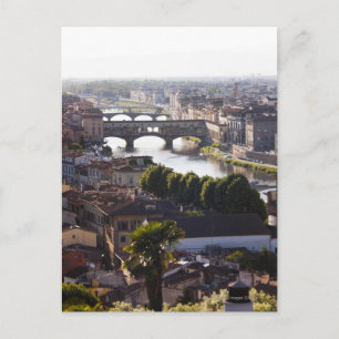 Cartão Postal Itália, Florença, Ponte Vecchio e Rio Arno