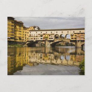 Cartão Postal Itália, Florença, Reflexos no rio Arno