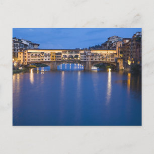 Cartão Postal Itália, Florença, Reflexos Noturnos no