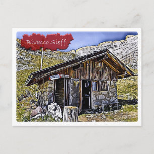 Cartão Postal Itália - hut alpino Bivacco Sieff - Dolomi -