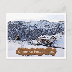 Cartão Postal Itália - hut alpino Capanna Passo Valles - Dolomi