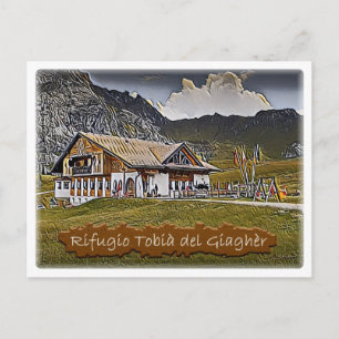 Cartão Postal itália - hut alpino Pian dei Fiacconi - Dolomi -