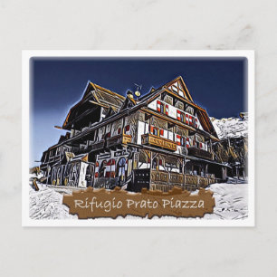 Cartão Postal Itália - hut alpino Prato Piazza - Dolomi -