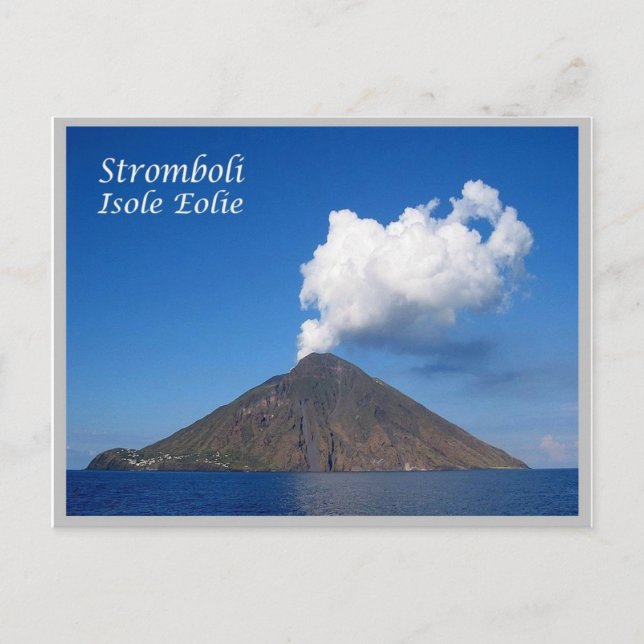Cartão Postal Itália - Ilhas Aeólias - Stromboli Volcano - (Frente)