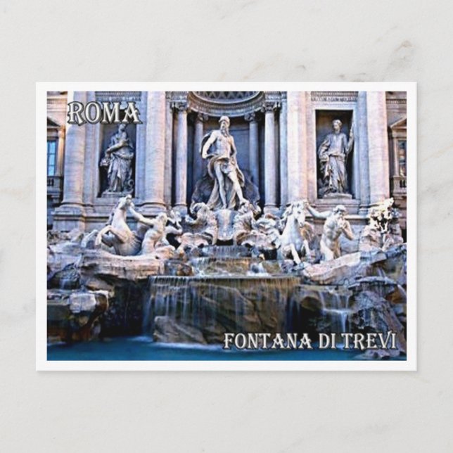Cartão Postal Itália - Lácio - Roma - Trevi Fountain - (Frente)