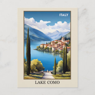 Cartão Postal Itália Lago Como Viagem Antiga