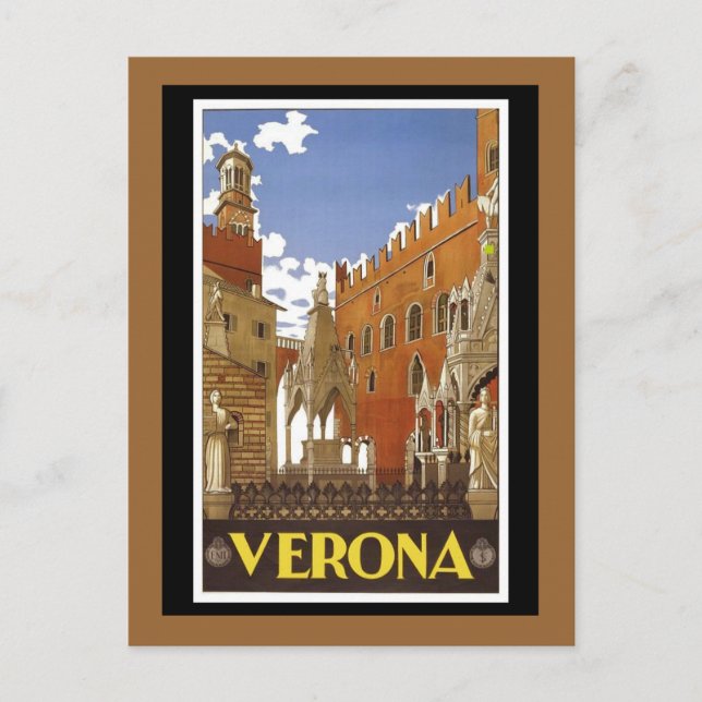 Cartão Postal Itália Milão Assisi Napoli Verona San Remo (Frente)