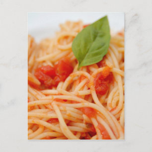 Cartão Postal Itália, Orta, Lago Orta, espaguete com tomate