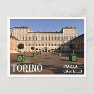 Cartão Postal Itália - Piemonte - Torino - Praça do Castelo -