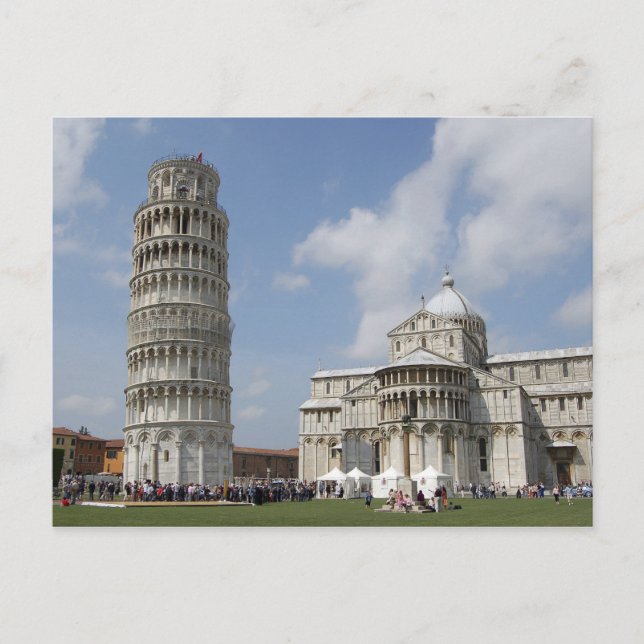 Cartão Postal Itália, Pisa. Torre inclinada de Pisa e (Frente)