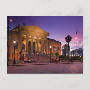 Cartão Postal Itália, Sicília, Palermo, Ópera do Teatro Massimo