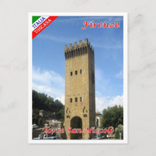 Cartão Postal Itália - Toscana - Florença - Torre San Niccolo"