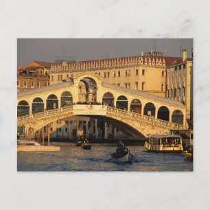 Cartão Postal Itália, Veneto, Veneza, Canal Grande e Rialto