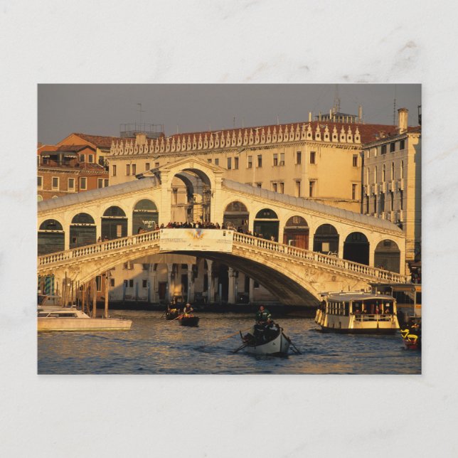 Cartão Postal Itália, Veneto, Veneza, Canal Grande e Rialto (Frente)