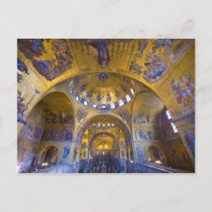 Cartão Postal Itália, Veneza. Interior da Catedral de São Marcos