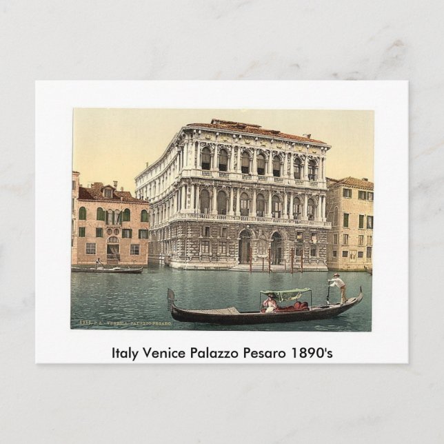 Cartão Postal Itália Veneza Palazzo Pesaro 1890 (Frente)