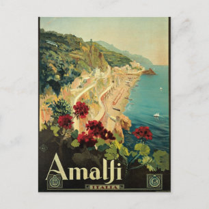 Cartão postal italiano Amalfi Vintage