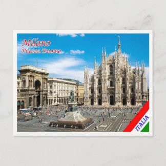 Cartão Postal Italy - Lombardy - Milan - Duomo Square -