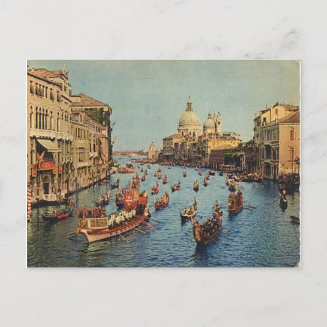 Cartão Postal Italy, Venice, Regatta on the Grand Canal (Frente)