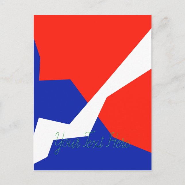 Cartão Postal Item Branco Vermelho Azul (Frente)