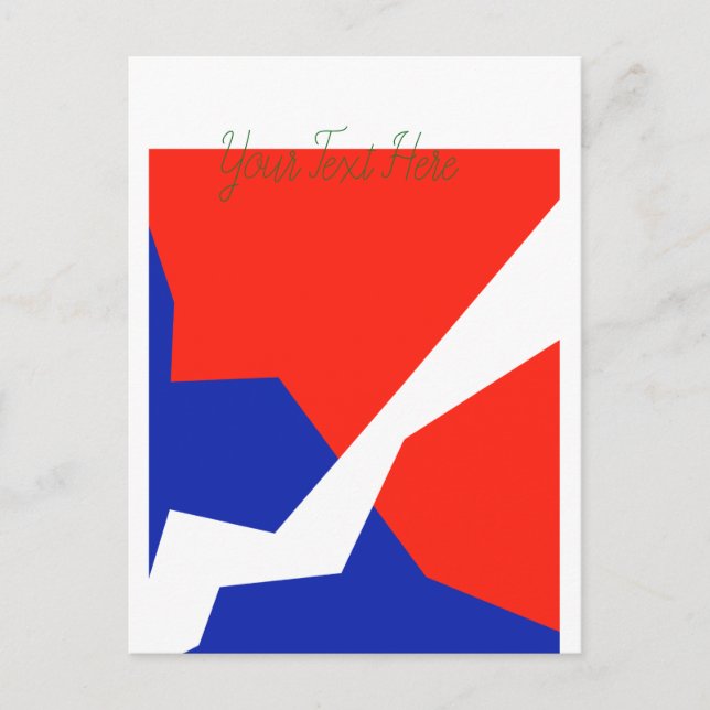 Cartão Postal Item Branco Vermelho Azul (Frente)