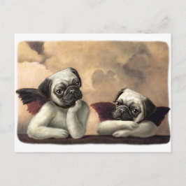 Cartão Postal Itens de presentes de Angelic Pug Cherub
