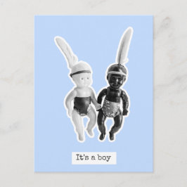Cartão Postal It's a boy - Black and White Doll Indians