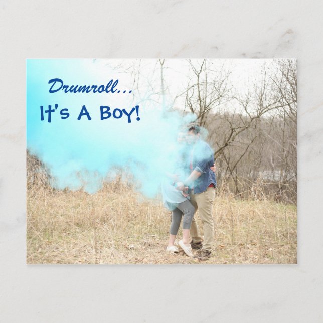 Cartão Postal It's a Boy- Gender Reveal Announcement Card (Frente)