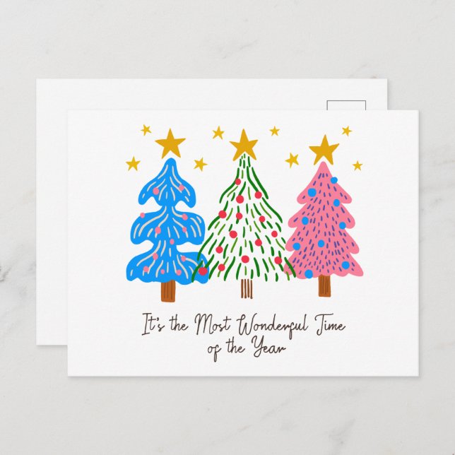 Cartão Postal It's The Most Wonderful Time Christmas  (Frente/Verso)