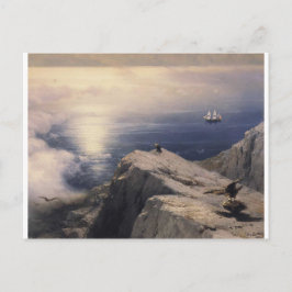 Cartão Postal Ivan Aivazovsky, antigo navio-água que pintava