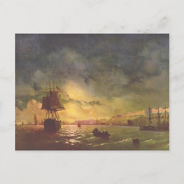 Cartão Postal Ivan Aivazovsky - Odessa à noite (Frente)
