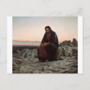 Cartão Postal Ivan Kramskoy - Cristo na Natureza - Belas Artes