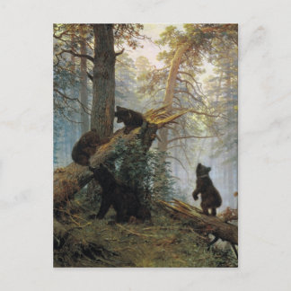 Cartão Postal Ivan Shishkin Morning Em Uma Floresta De Pinheiros