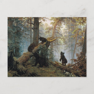 Cartão Postal Ivan Shishkin Morning Em Uma Floresta De Pinheiros