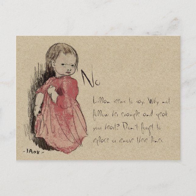 Cartão Postal Ivar Arosenius Lillan Diz No CC0238 (Frente)