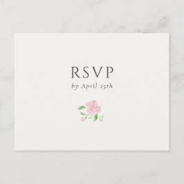 Cartão Postal Ivory | Chic Wedding RSVP Response Postcard