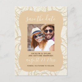 Cartão Postal Ivory Lace Salva a Data Cartão-Postal-Champagne Am